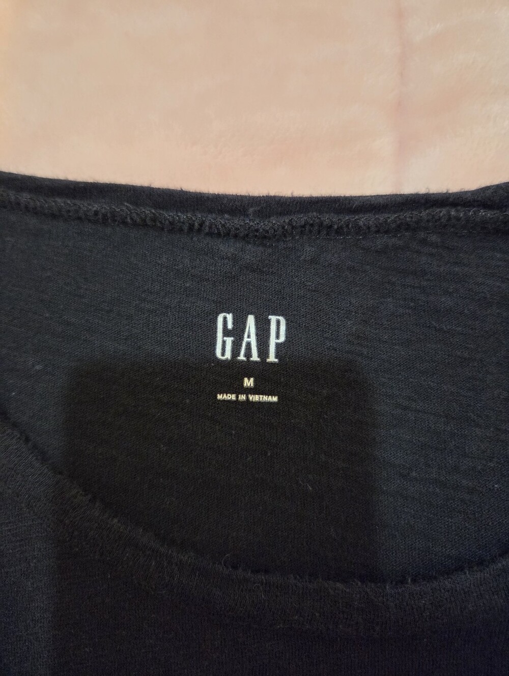 Gap Black Eyelet Babydoll Boho Coastal 3/4 Sleeve Cotton Blouse | Medium - Picture 5 of 8